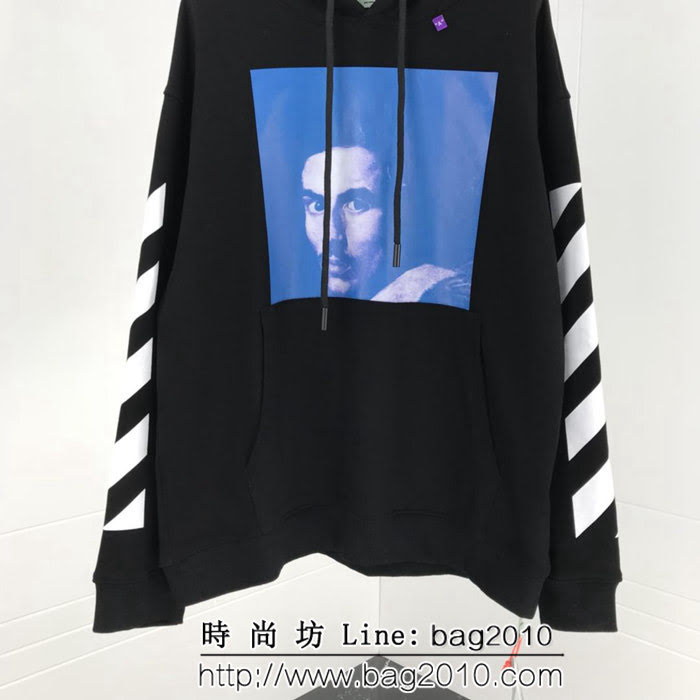 OFF-white18ss秋冬新款 貝爾尼尼人像印花 純棉衛衣 情侶款 ydi1266